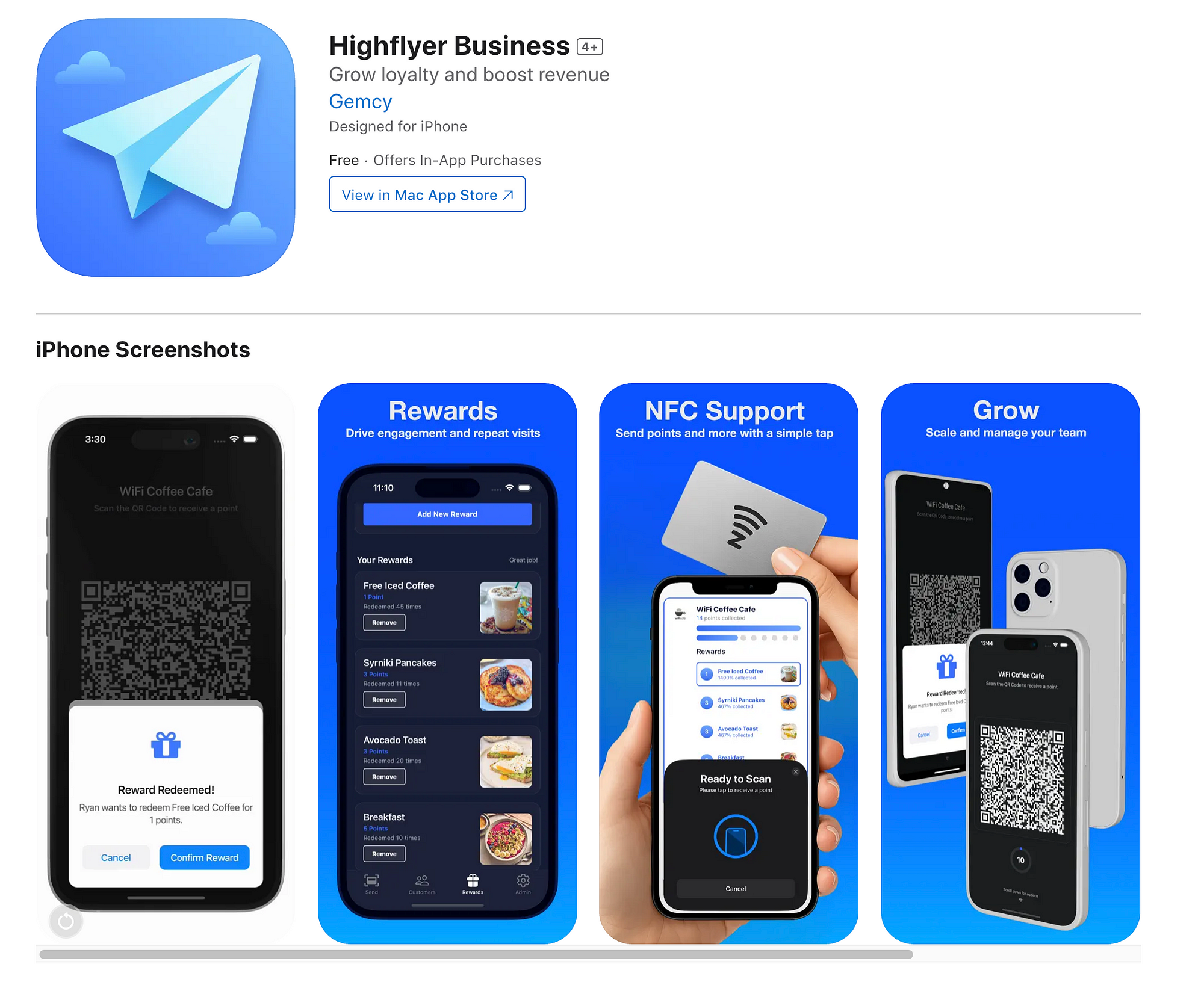 Highflyer Business App Screenshot
